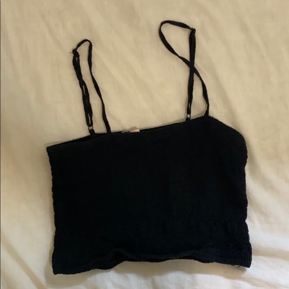 Black ribbed tank